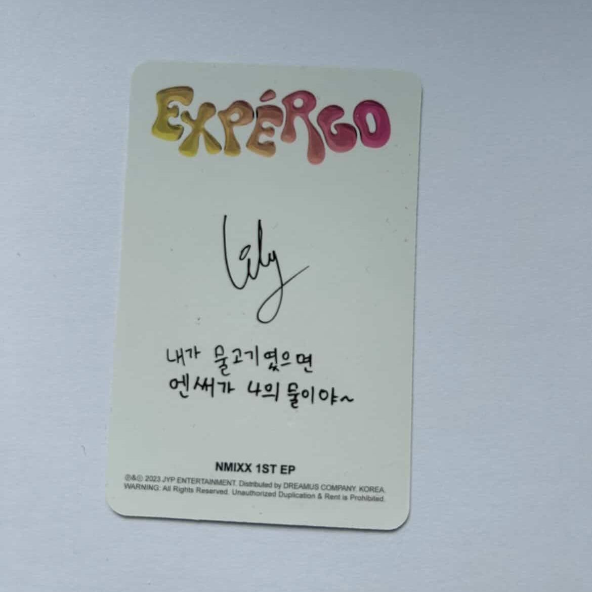 Nmixx Lily Expergo photocard