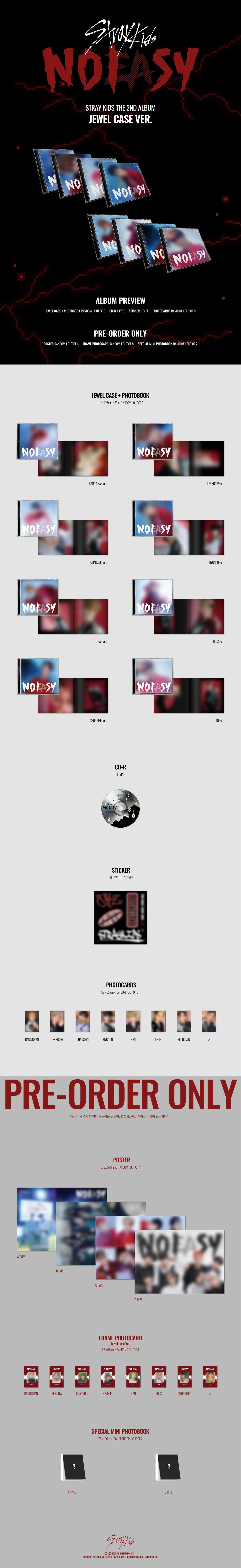 Stray Kids - 2nd Album : NOEASY (Jewel Case Ver.)