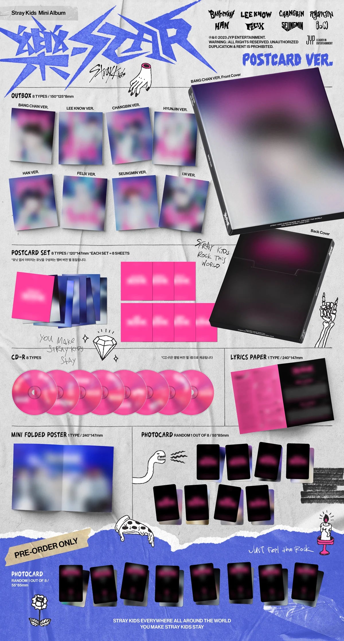 Stray Kids - Rock-Star Album Postcard Version