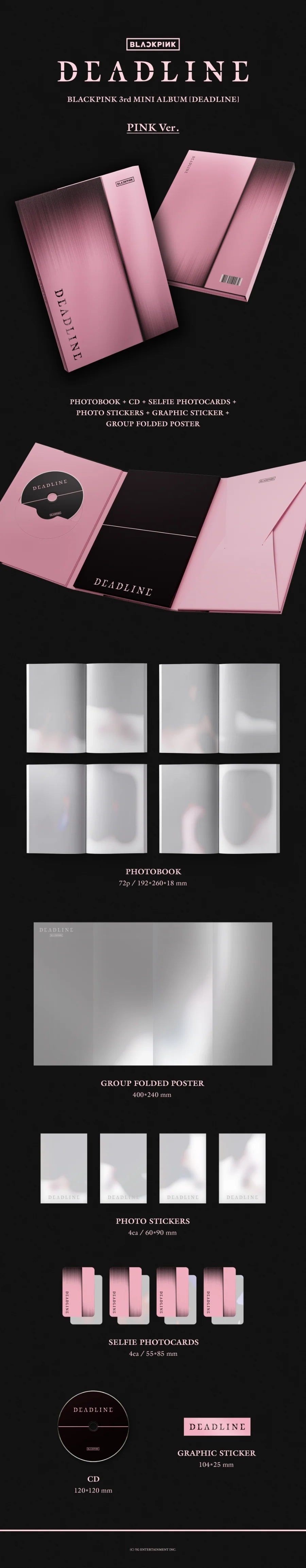 (PRE ORDER/WEVERSE SHOP) BLACKPINK - DEADLINE Album [Pink Version]